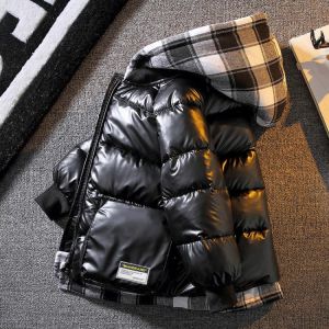 2021 new boys down jacket for autumn winter Outerwear plaid Boys waterpoof hooded coat Children&#x27;s clothes 4- 10 12 14 years